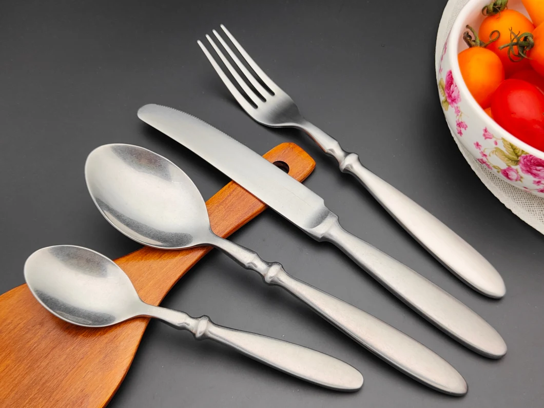 Hostitable Forged Stainless Steel Flatware Strong Handle Heavy Gauge Mirror Finish Matte Finish Tableware Kitchenware Besteckset Cutlery Set