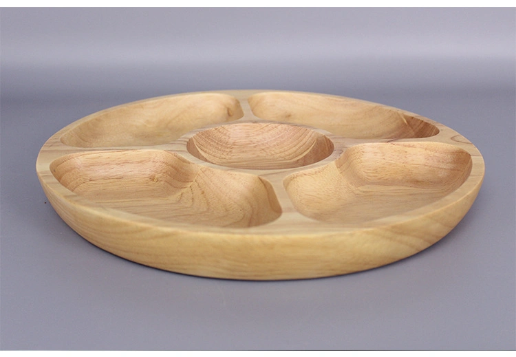 Round Wood Fruits Tray for Decor, Decorative Serving Tray, Round Tray for Kitchen Counter, Wooden Tray for Coffee Table, Living Room