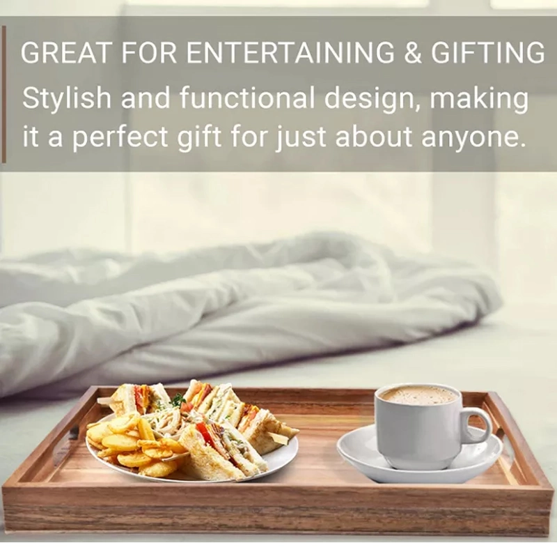Decorative Wood Serving Trays with Handles