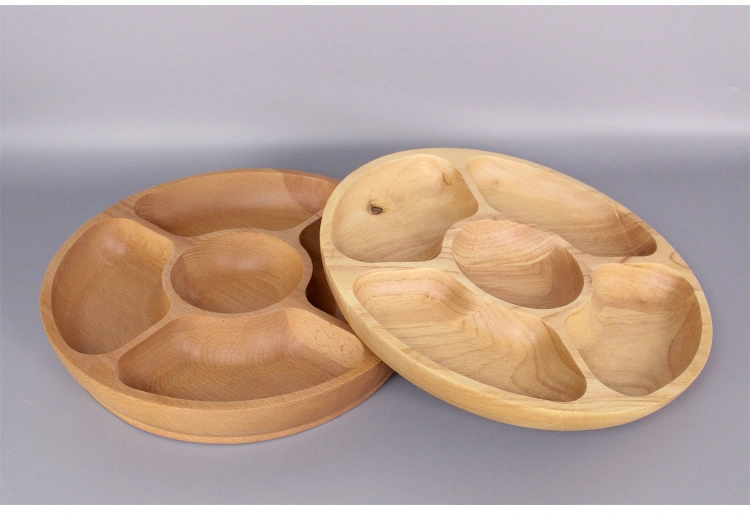 Round Wood Fruits Tray for Decor, Decorative Serving Tray, Round Tray for Kitchen Counter, Wooden Tray for Coffee Table, Living Room
