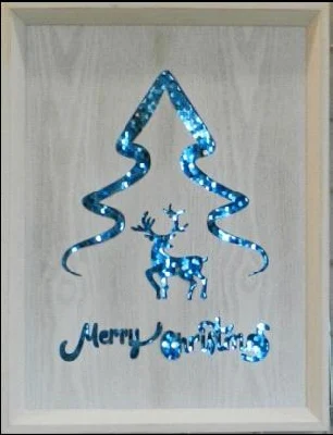 Wholesale Christmas Tree MDF Carved Plaque Art Wall Art Framed Art for Home Decor Wall Mount