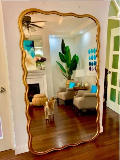 Custom Vintage Large Gold Metal Full Length Mirror