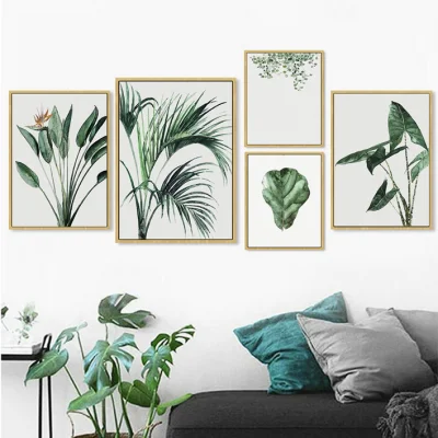 Botanical Modern Plant Aesthetic Posters Minimalist Painting Framed Wall Art for Room Decor